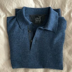 Raffi Pullover Polo Sweater 100% extra fine merino wool
